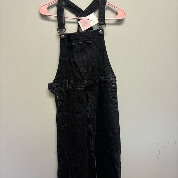 Listicle Black Denim Overall Midi Dress - Picture 4 of 7